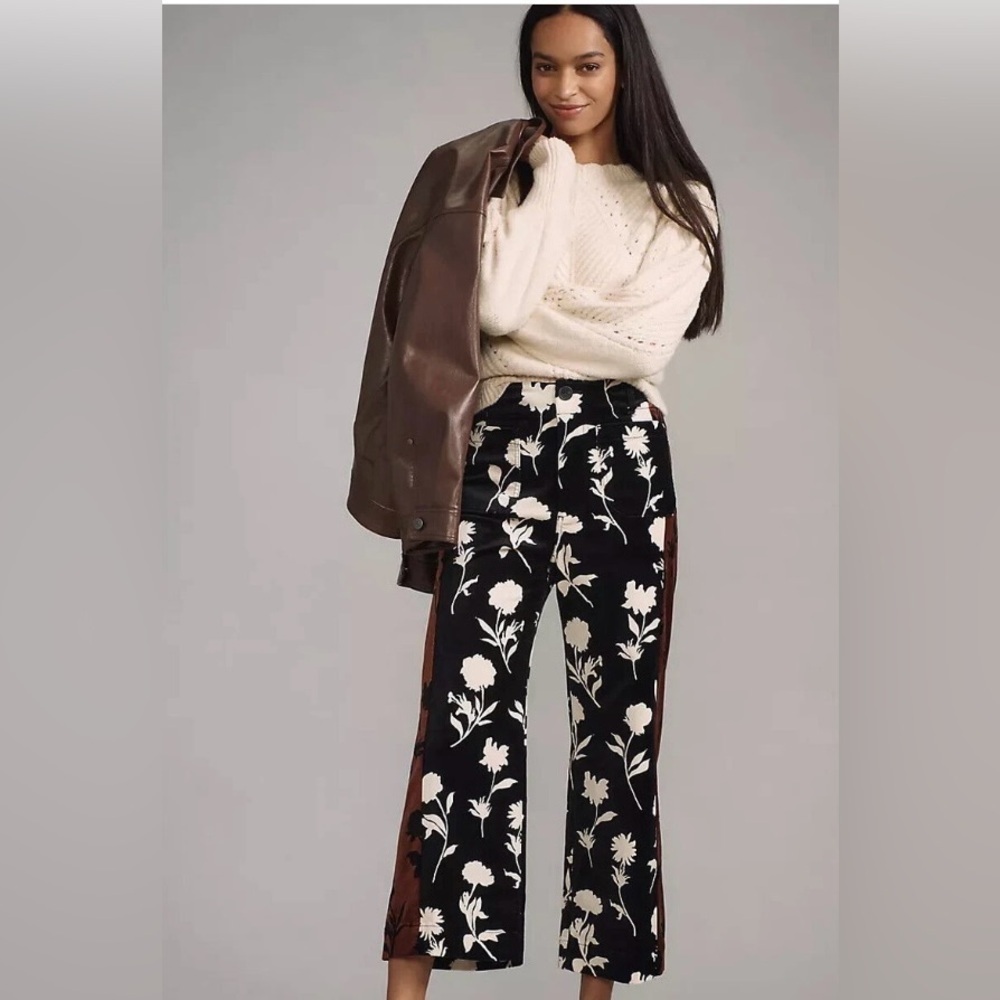 Anthropologie x Maeve Cropped Velvet Wide-Leg Pants Size 22W NWT - Picture 3 of 15
